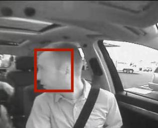 Driver's head is tracked