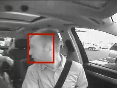 Driver's head is tracked