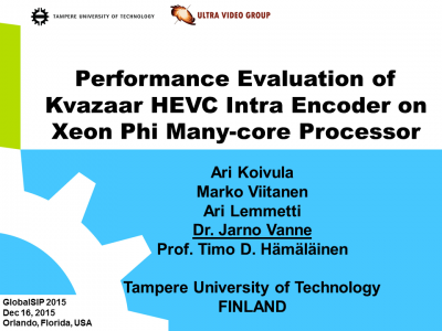 Performance Evaluation of Kvazaar HEVC Intra Encoder on Xeon Phi Many-core Processor